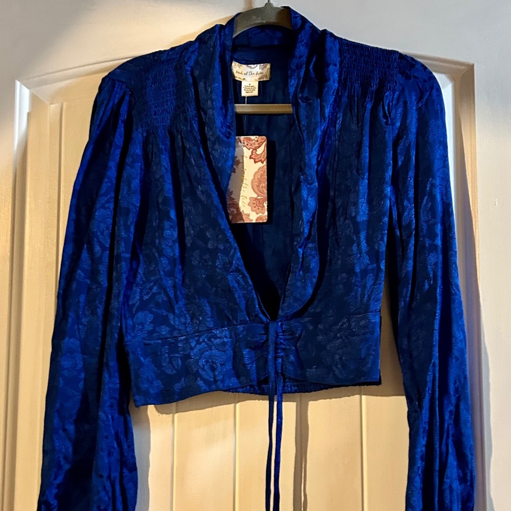 NWT Prom 82  Silky Land of the Free Blouse Prom Separate Small